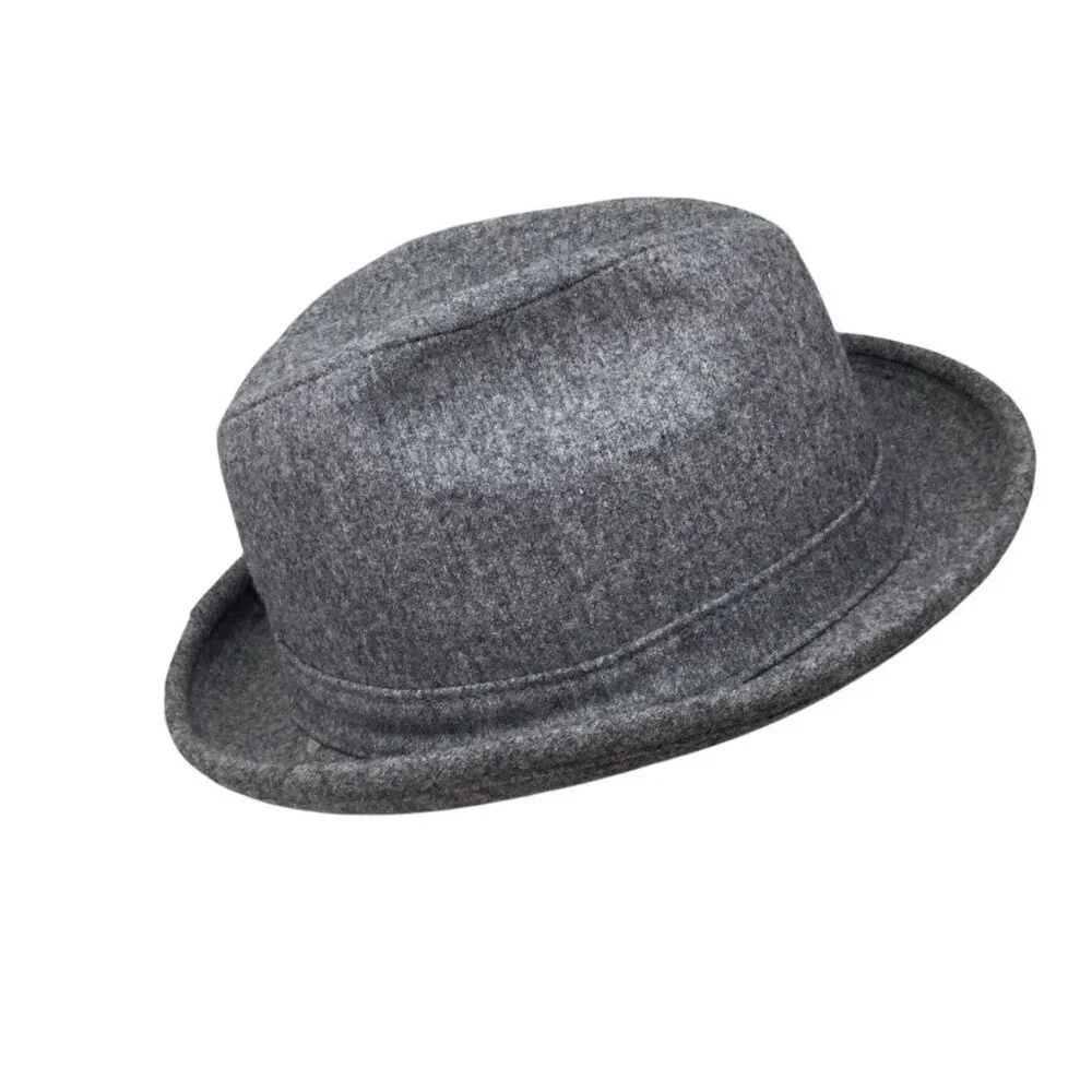 Pendleton Fedora 100% Virgin Wool NWOT Size 7 3/8 Gray Hat USA Pristine Feathers